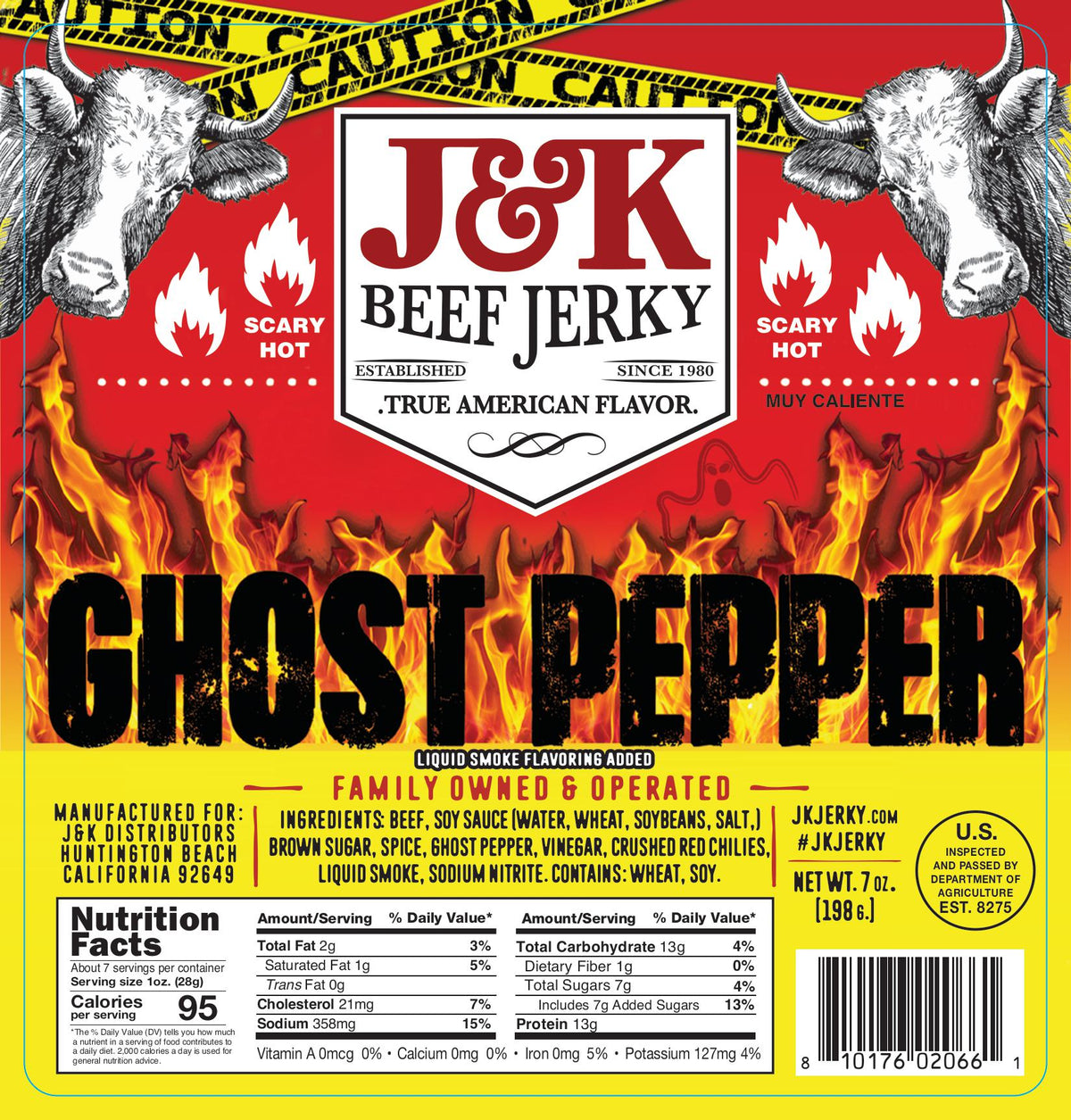J&K Beef Jerky - Ghost Pepper Flavor