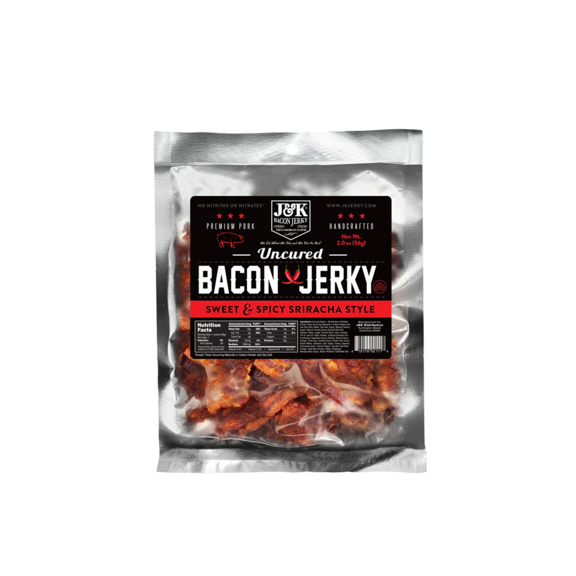 J&K Bacon Jerky - Bacon & Jerky Sriracha Flavor
