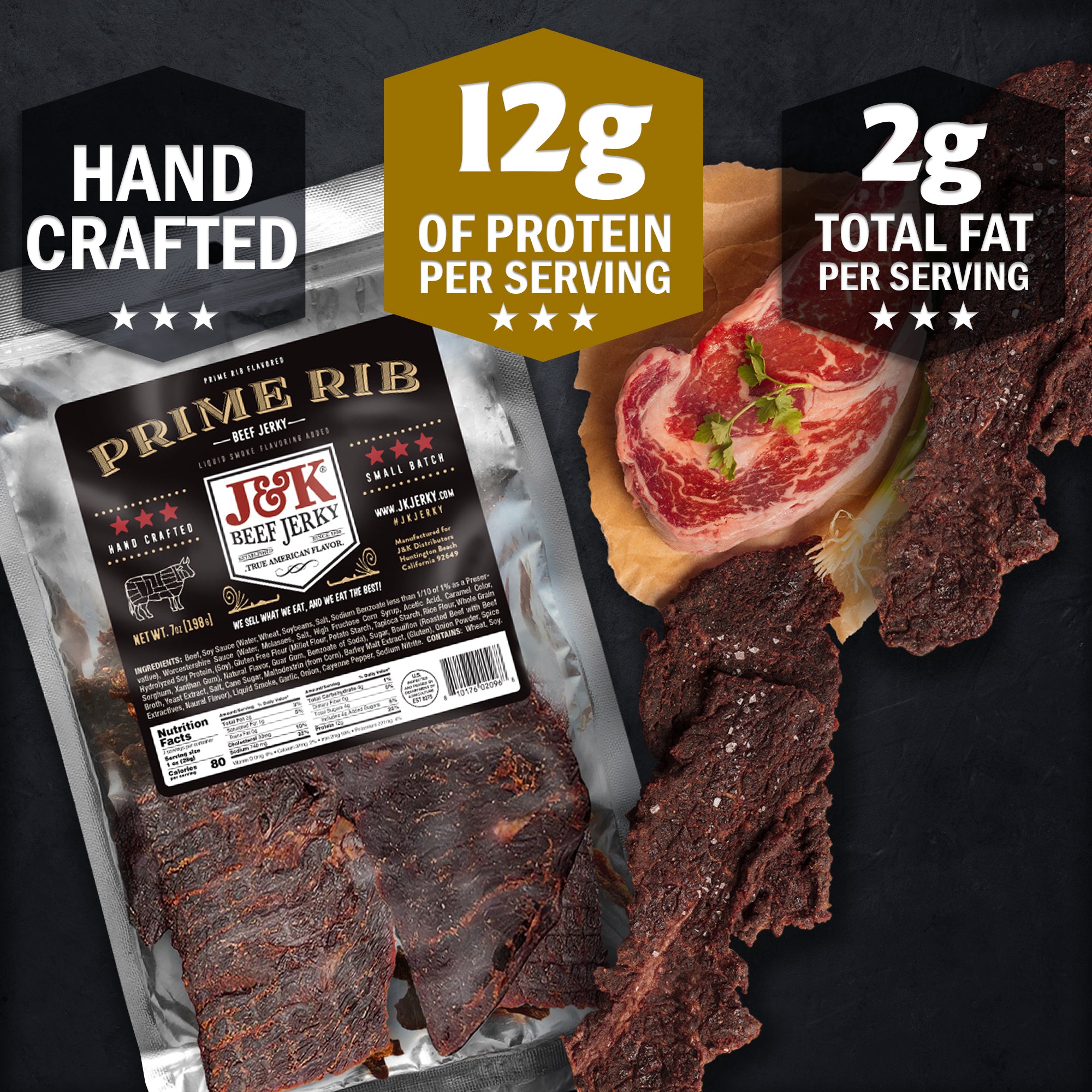 J&K Beef Jerky - Prime Rib Flavor