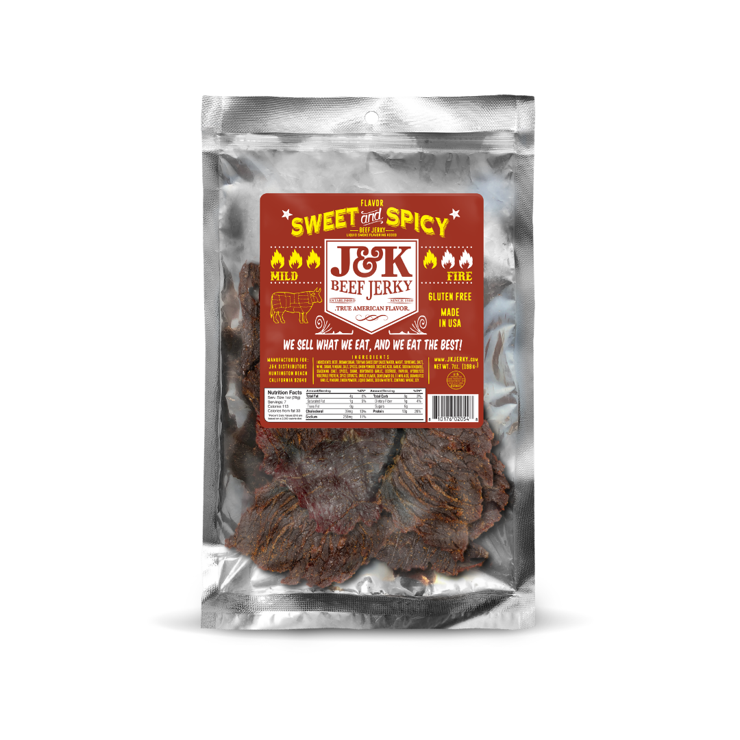 J&amp;K Beef Jerky - Sweet &amp; Spicy Flavor