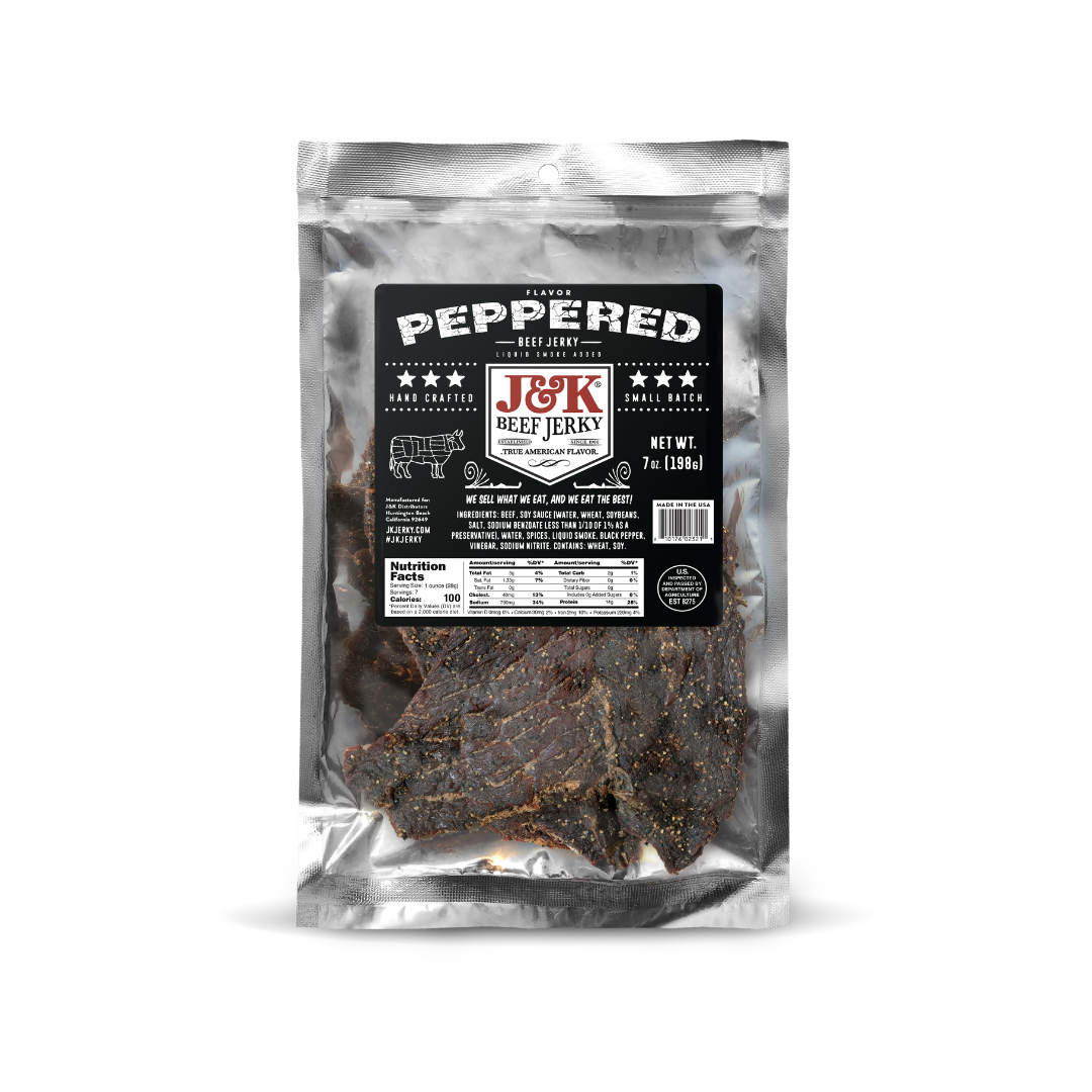 J&amp;K Beef Jerky - Peppered Flavor