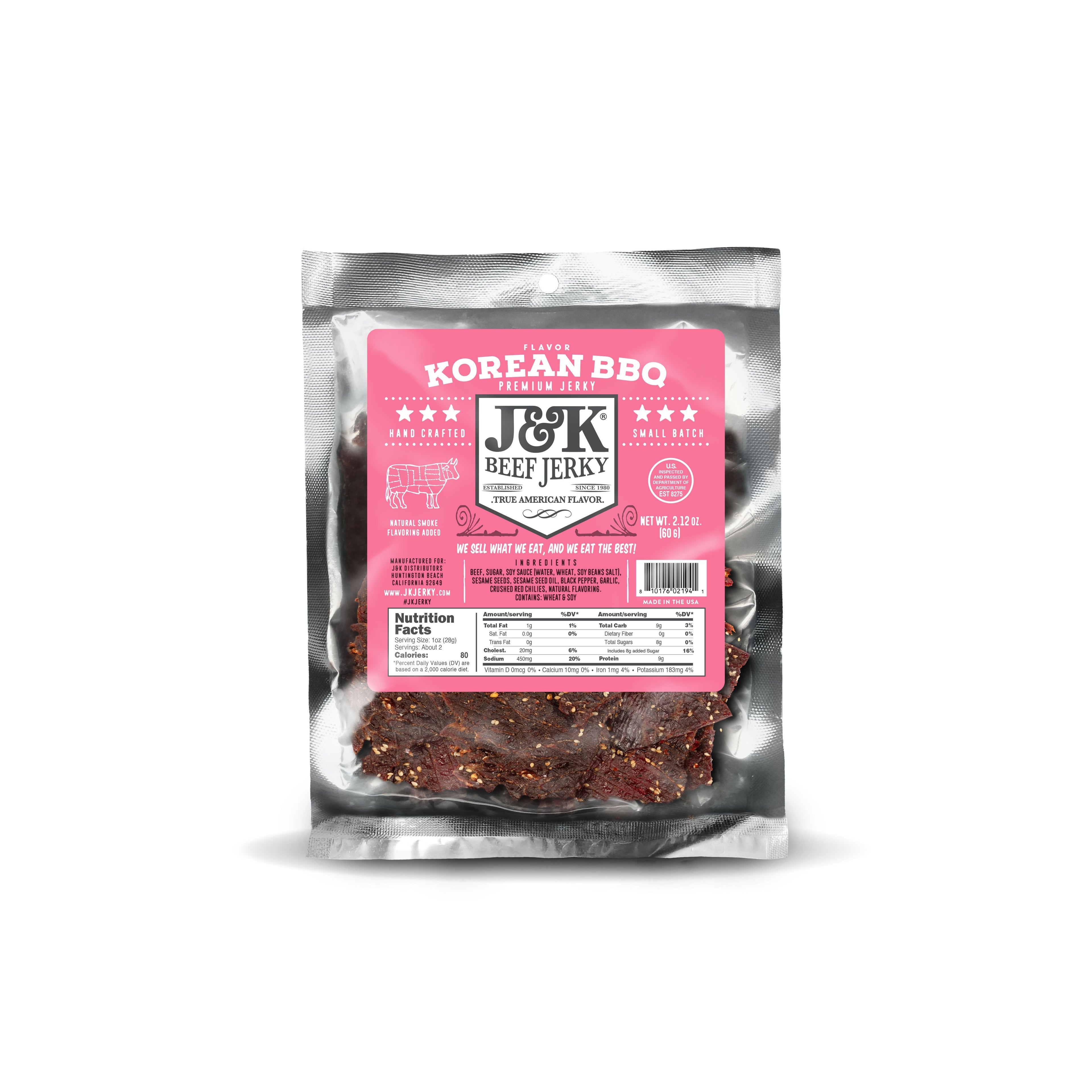 J&amp;K Beef Jerky - Korean BBQ Flavor