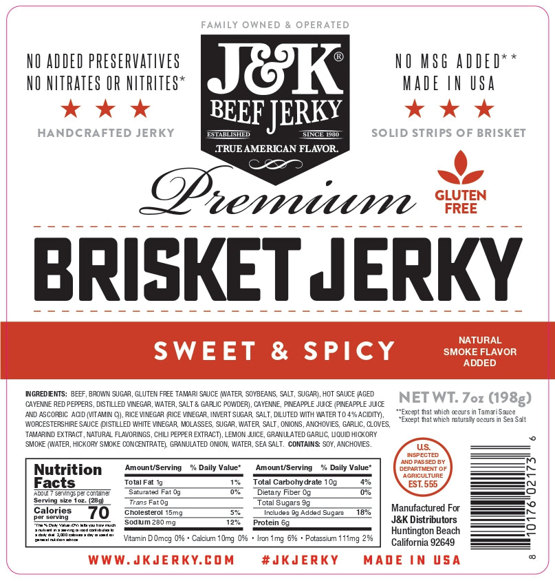 J&amp;K Beef Brisket - Sweet &amp; Spicy Flavor