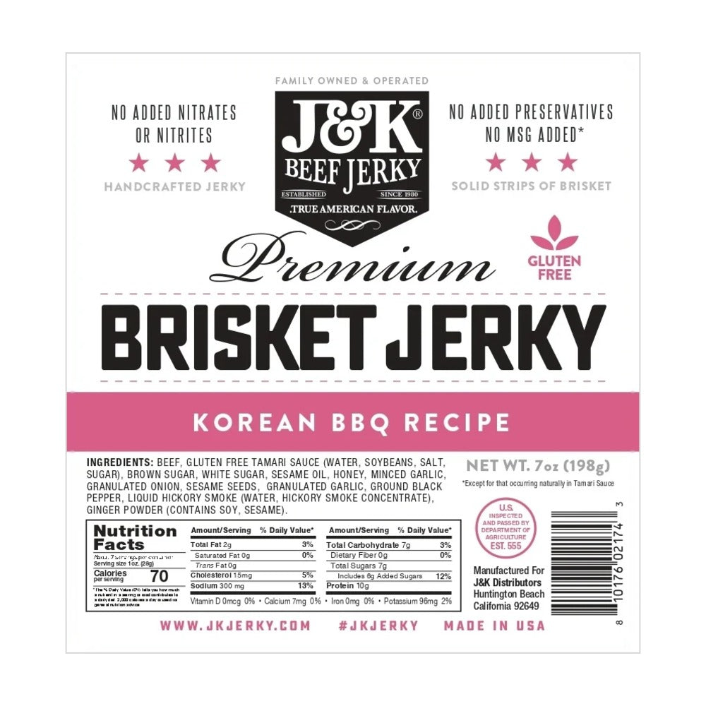 Korean BBQ Brisket Beef Jerky