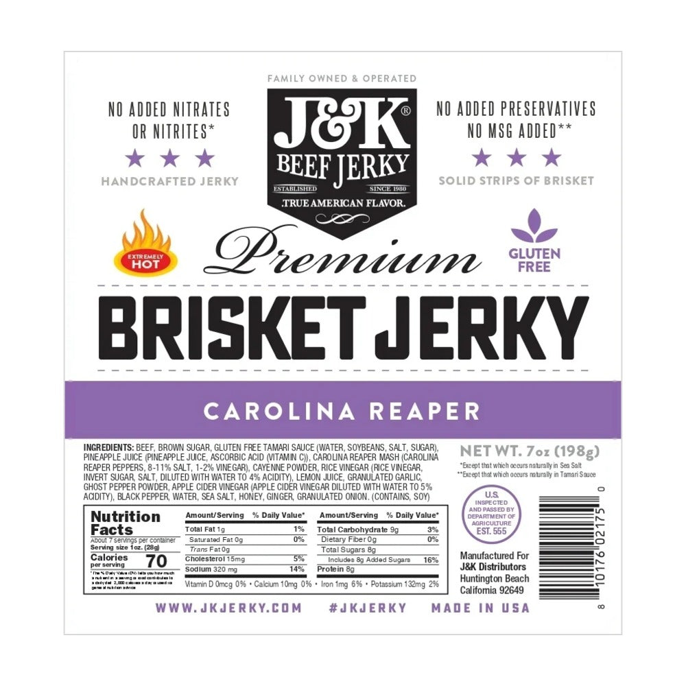 Carolina Reaper Brisket Beef Jerky