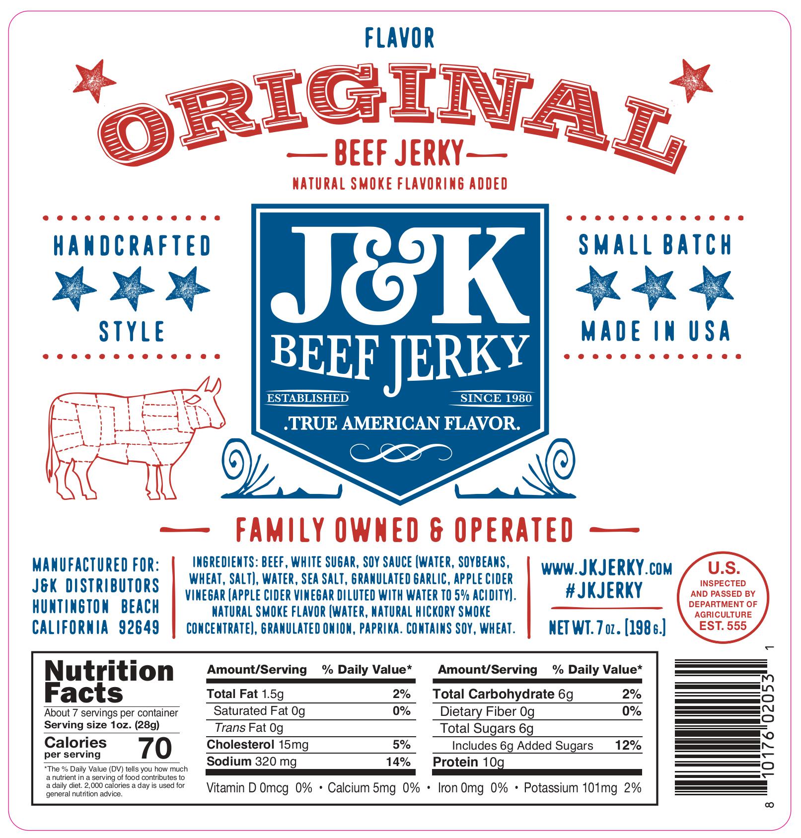 J&amp;K Beef Jerky - Original Flavor
