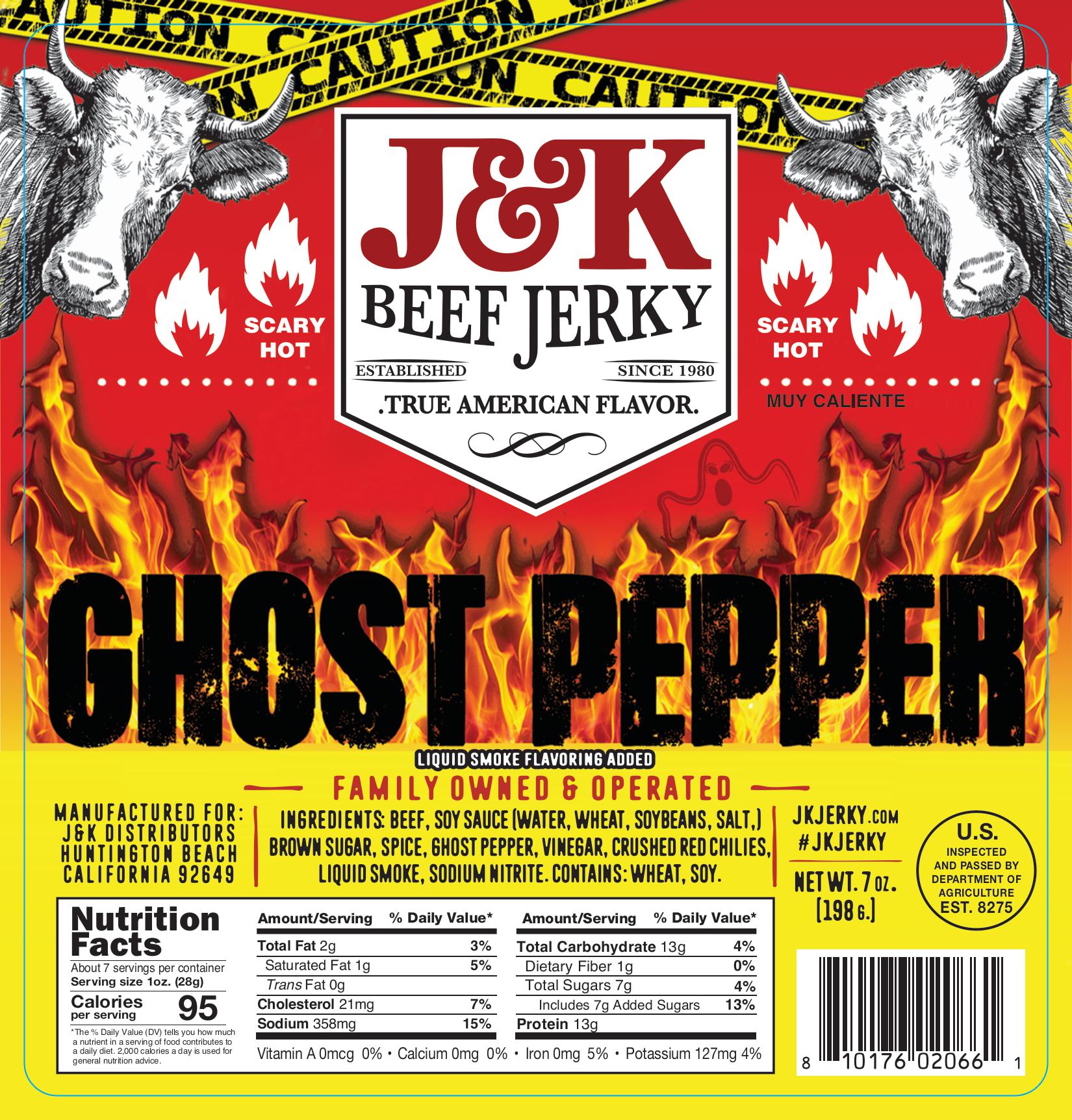 J&amp;K Beef Jerky - Ghost Pepper Flavor