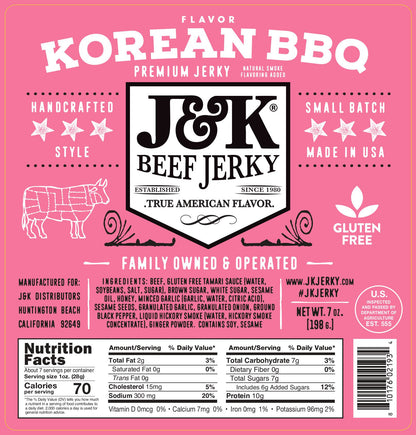 J&amp;K Beef Jerky - Korean BBQ Flavor