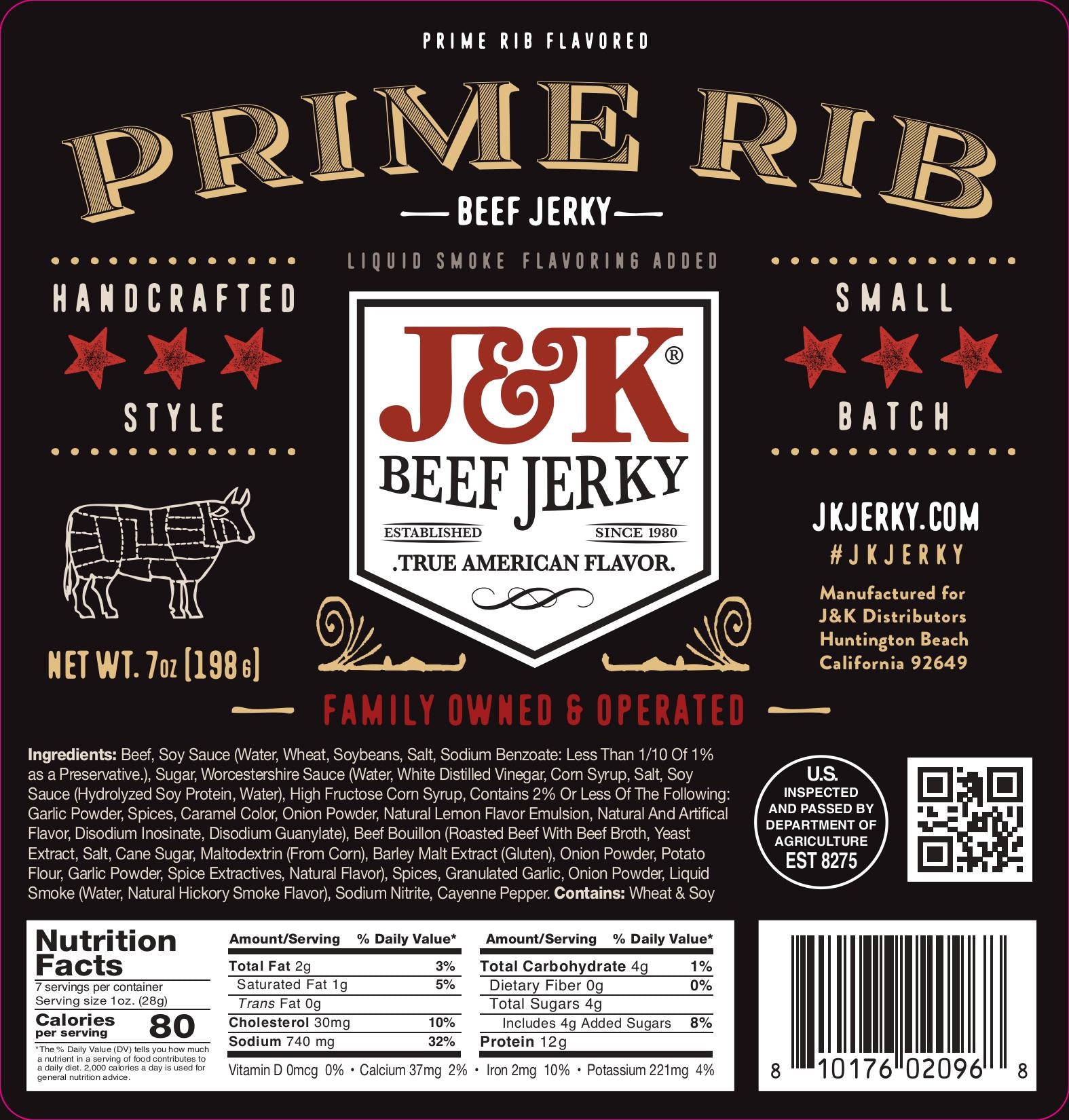 J&amp;K Beef Jerky - Prime Rib Flavor
