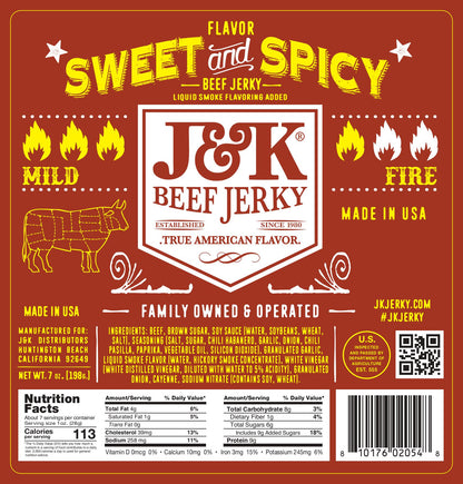 J&amp;K Beef Jerky - Sweet &amp; Spicy Flavor