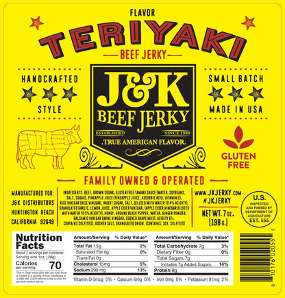 J&amp;K Beef Jerky - Teriyaki Flavor