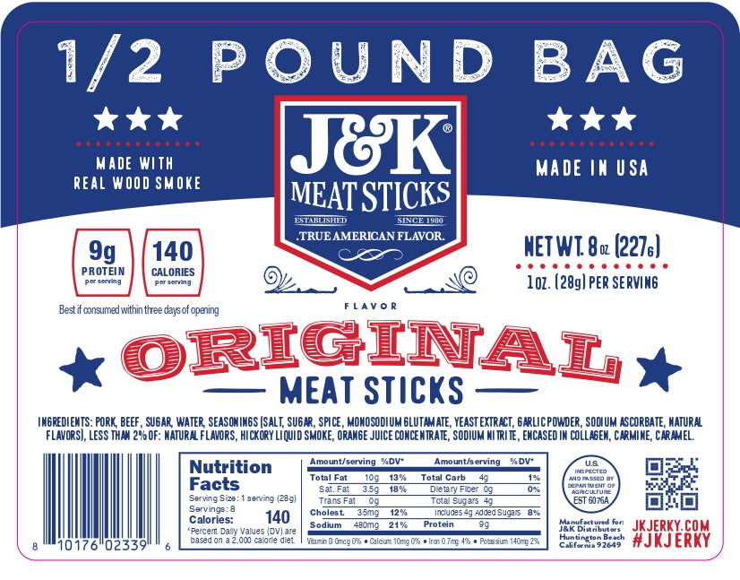 J&amp;K Meat Sticks - Original Flavor