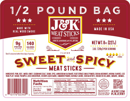 J&amp;K Meat Sticks - Sweet &amp; Spicy Flavor