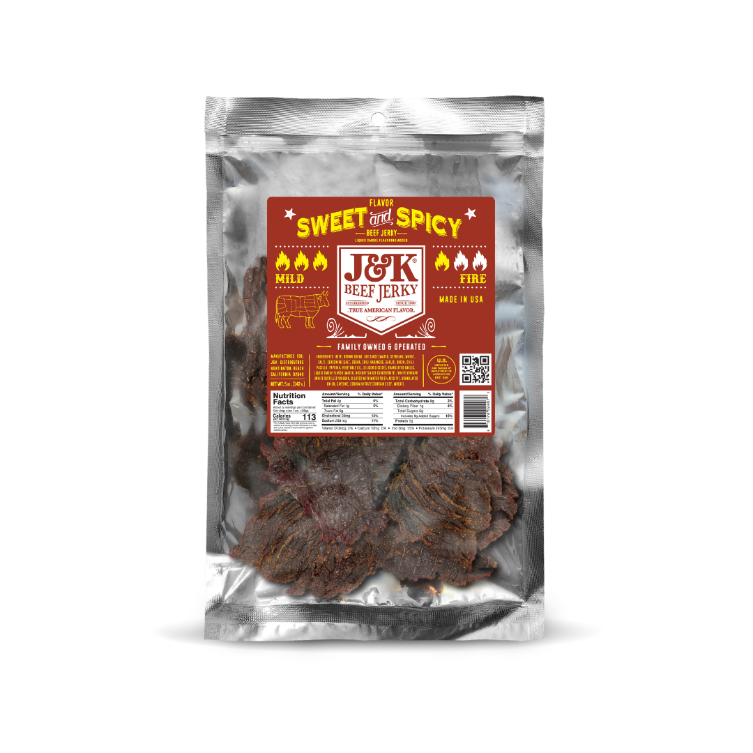 J&amp;K Beef Jerky - Sweet &amp; Spicy Flavor