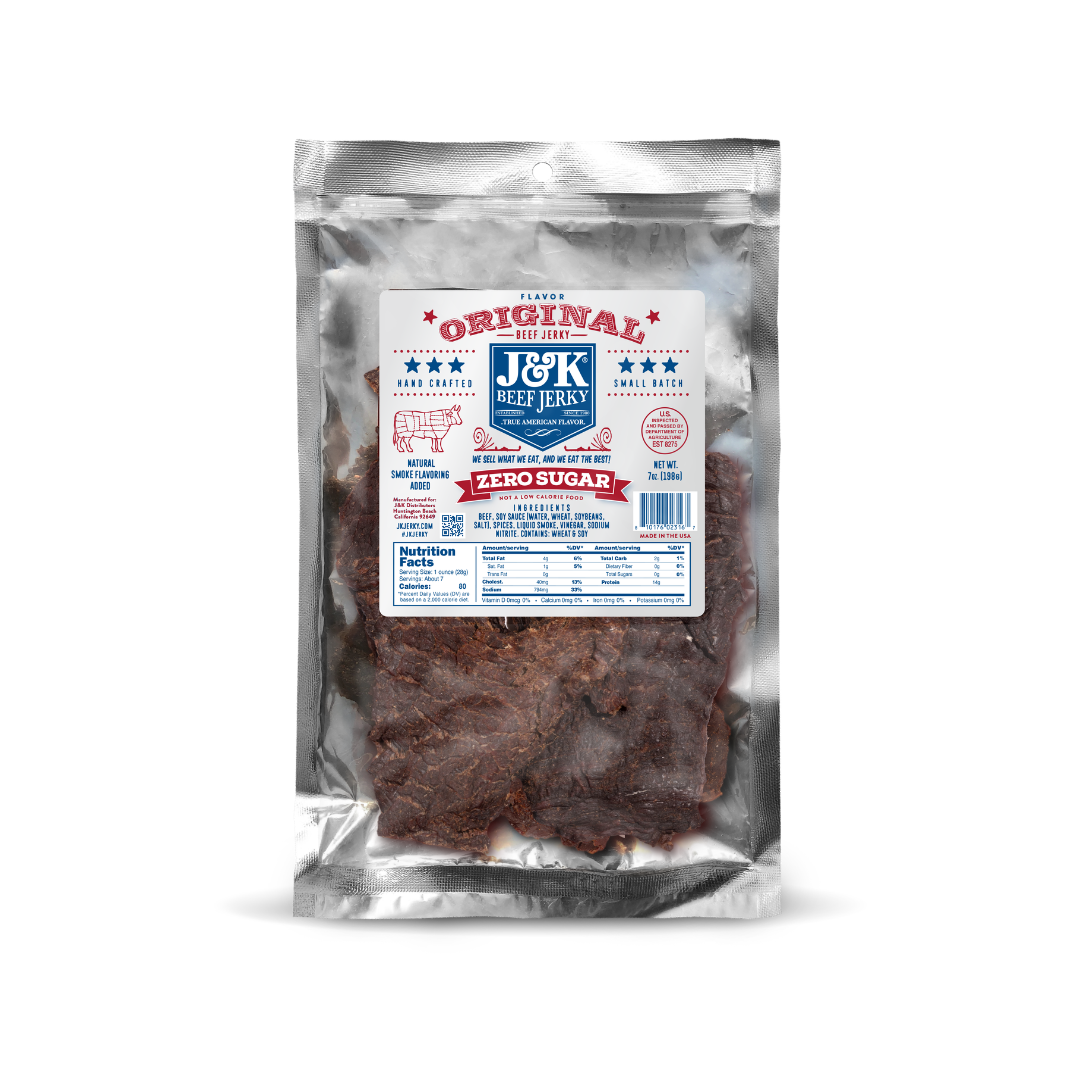 J&amp;K Beef Jerky - Original Zero Sugar Flavor