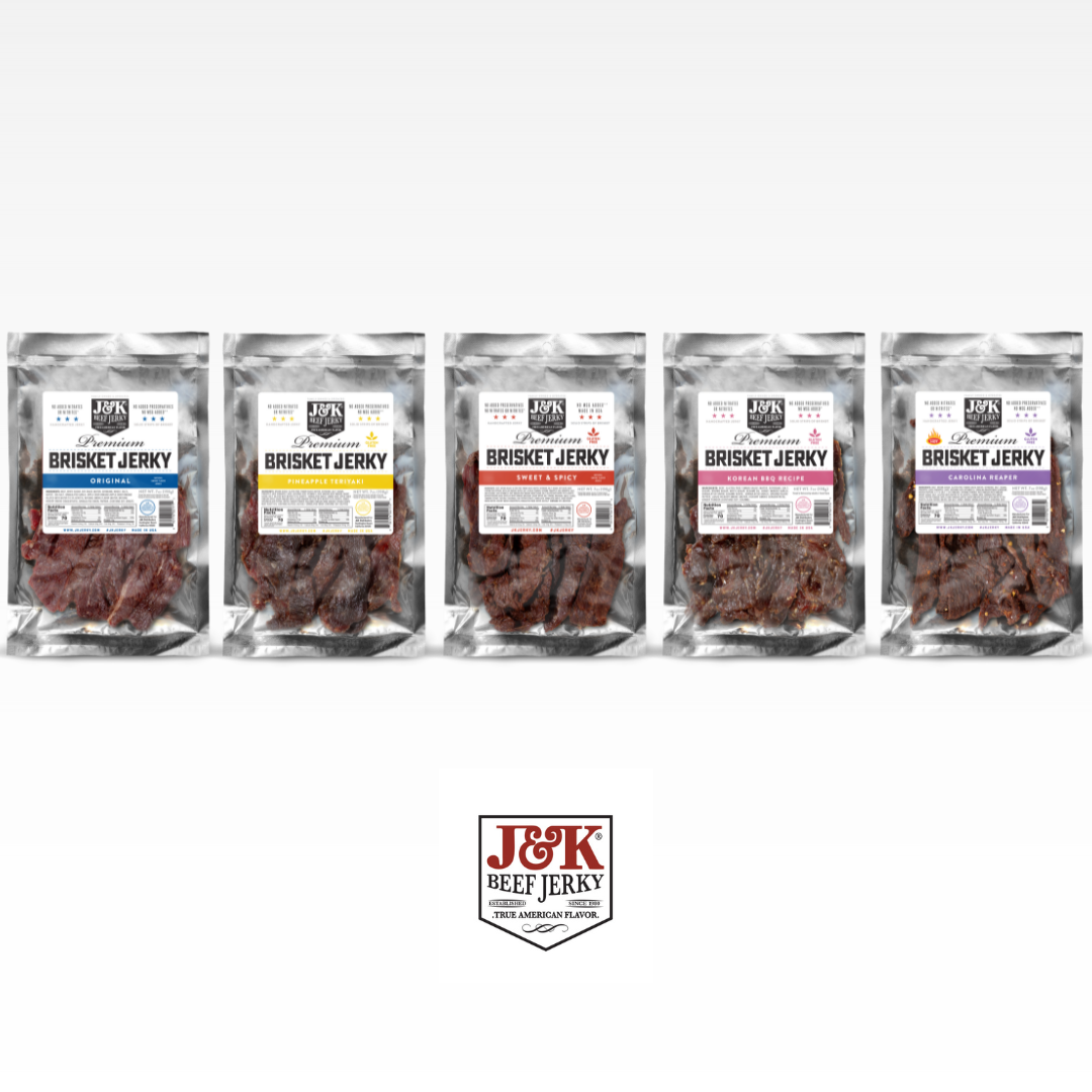 Large Beef Brisket Bundle (Five 7 oz. Bags) – J&K Beef Jerky