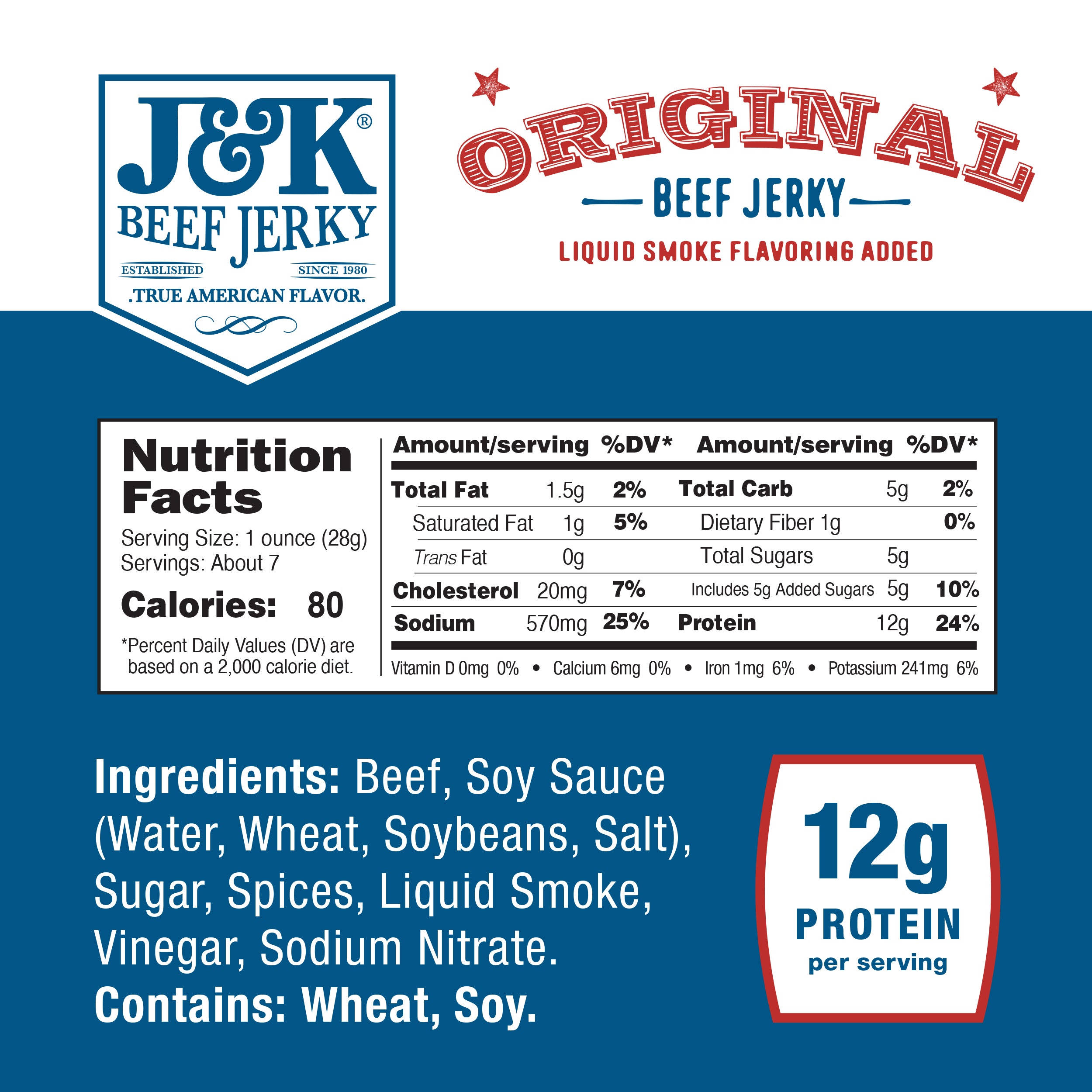 J&amp;K Beef Jerky - Original Flavor