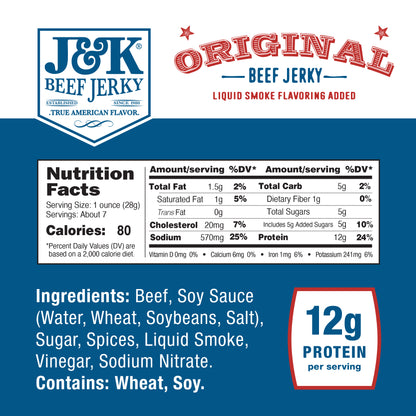 J&amp;K Beef Jerky - Original Flavor
