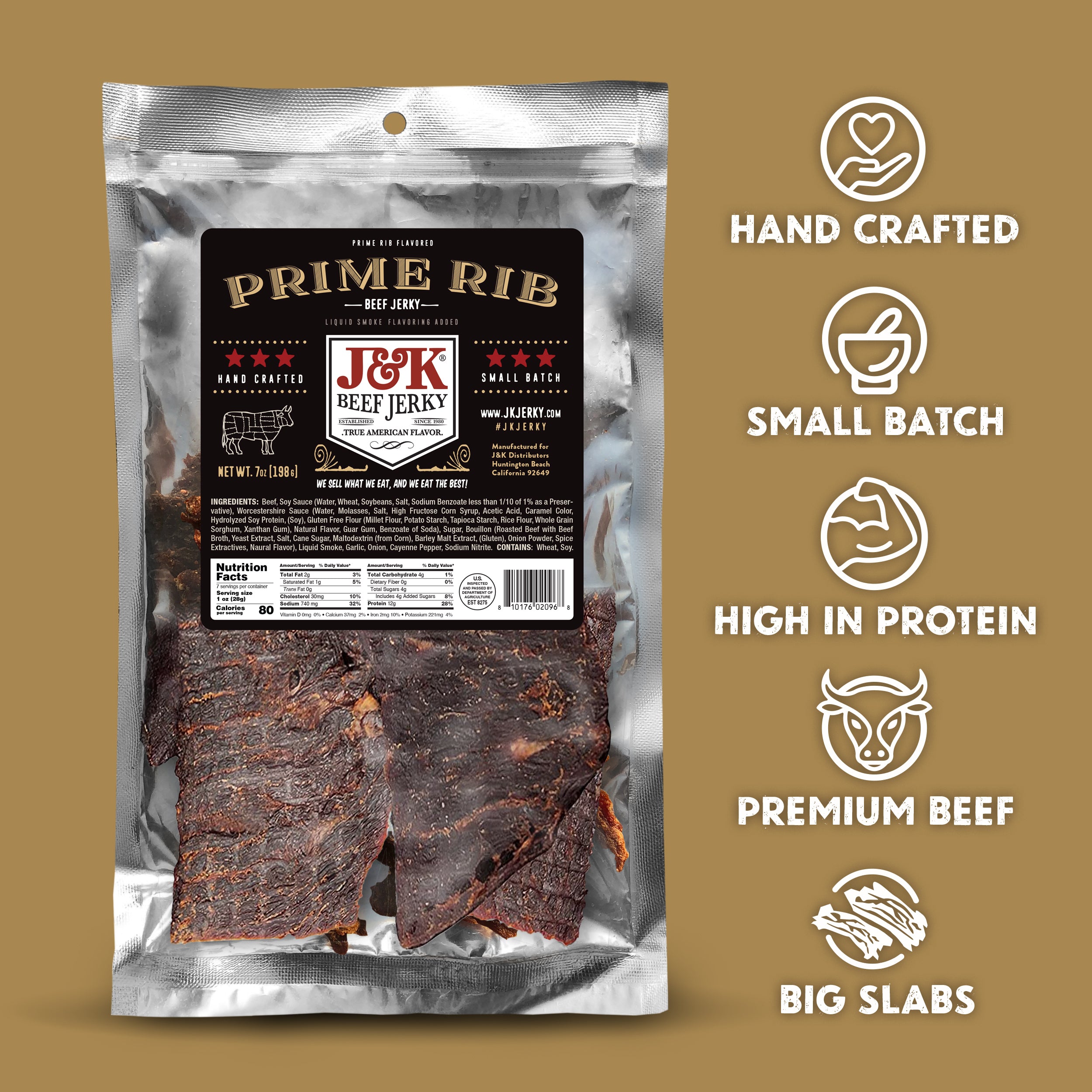 J&amp;K Beef Jerky - Prime Rib Flavor
