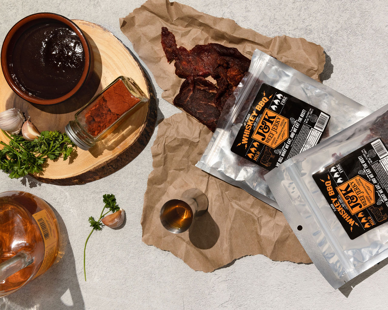 J&amp;K Beef Jerky - Whiskey BBQ Flavor