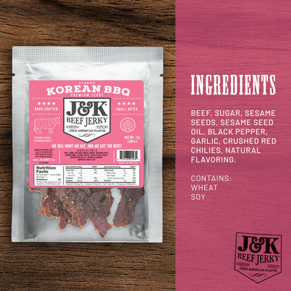 J&amp;K Beef Jerky - Korean BBQ Flavor
