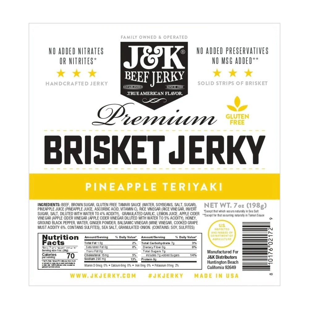 Pineapple Teriyaki Brisket Beef Jerky