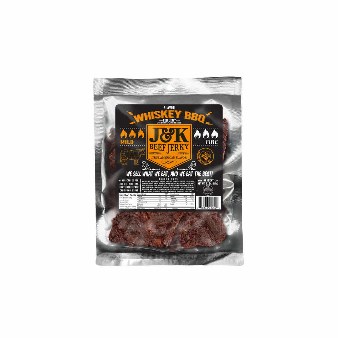 J&amp;K Beef Jerky - Whiskey BBQ Flavor