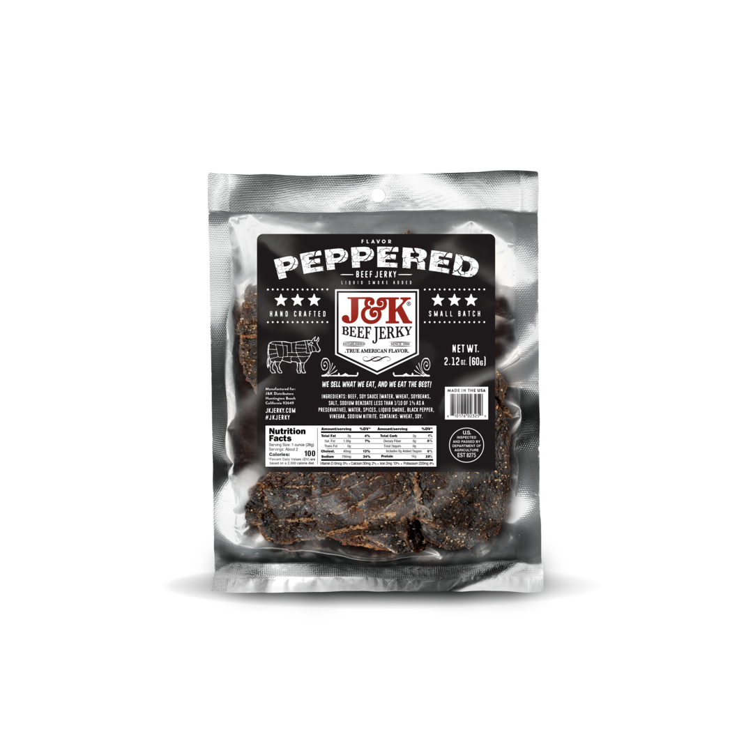 J&amp;K Beef Jerky - Peppered Flavor